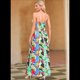 thumbnail image 4 of Vestido de Verano 2025 para Mujer, con Estampado Floral, Lazo Frontal, Tirantes Finos, Informal, Bohemio, para Playa, Fluido, Color XL, 4 of 6