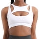 thumbnail image 1 of Ropa interior deportiva push-up para mujer, sujetador deportivo sexy de sujeción media a alta, top de fitness con copas desmontables, color blanco, 1 of 5