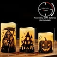 thumbnail image 2 of Halloween Rechargable Flickering Flameless Candles with 6H Timer, Battery Operated LED Real Wax Candles with Charging Base Set of 3 Halloween Home Decoration Gifts(3 x 4 5 6 Inch), 2 of 7