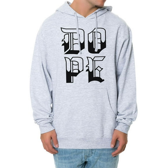 DOPE Mens The Mob Hoodie Sweatshirt, Grey, Large
