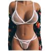 TQWQT Women's Mesh Sheer See Through Lingerie Set Sexy Lace Bra and Panty 2  Piece 