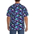 thumbnail image 3 of Fotbe Skull flower tie dye Camisa Estampada de Manga Corta para Hombre, Casual de Verano, Estilo Playero, Sin Arrugas-Large, 3 of 5