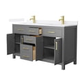 thumbnail image 3 of Wyndham Collection WCG242460DKGWQUNSMXX Beckett 60" Free Standing Double Basin Vanity Set, 3 of 7