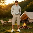 thumbnail image 5 of Cargo Shorts for Men Below Knee Stretch Waist Hiking Shorts Casual Quick Dry Workout Short with Multi-Pockets, S, 5 of 6