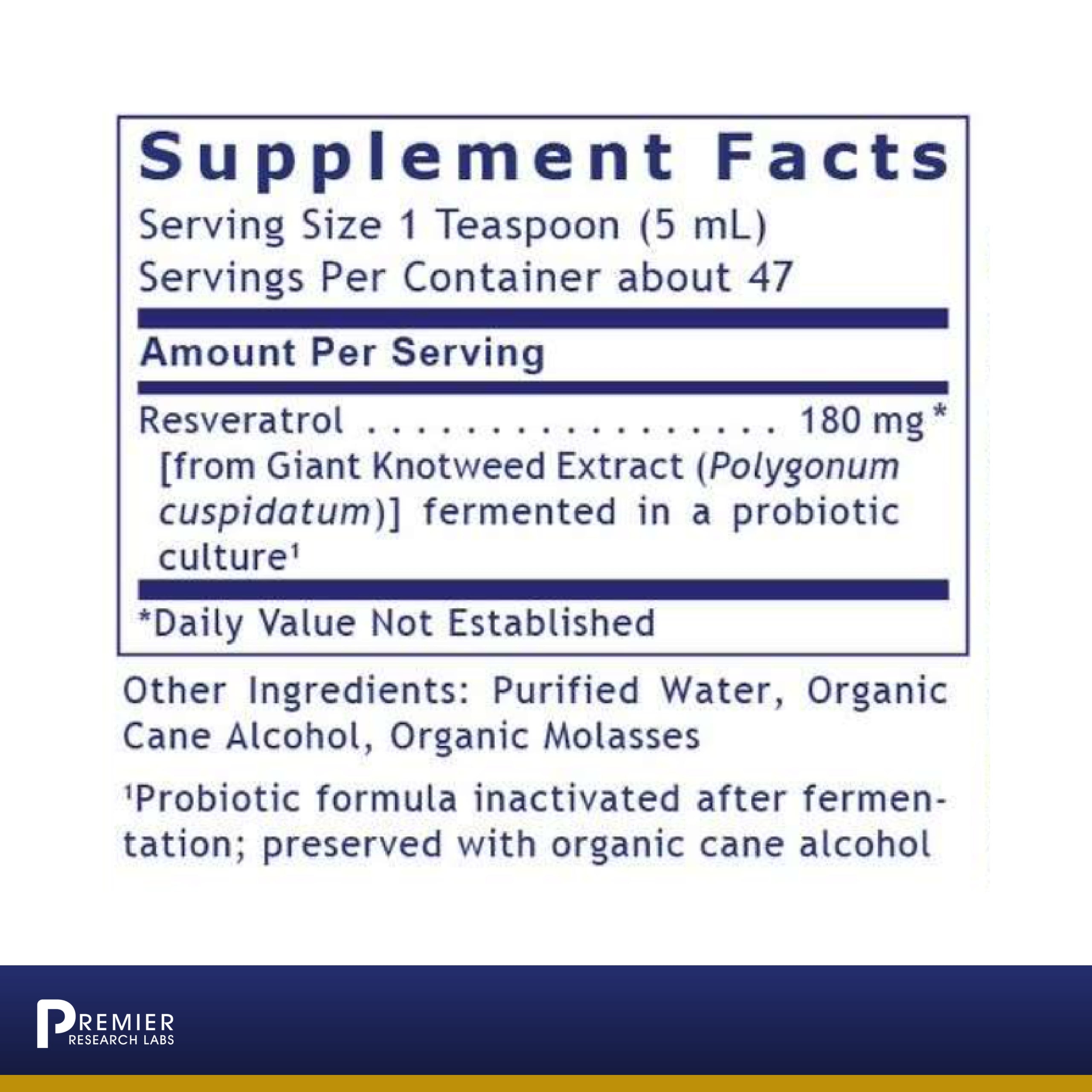 Premier Research Labs Resveratrol - Antioxidants Supplement - For Immune Support, Heart Health, Blood Flow & More - From Giant Knotweed - 8 Fl oz
