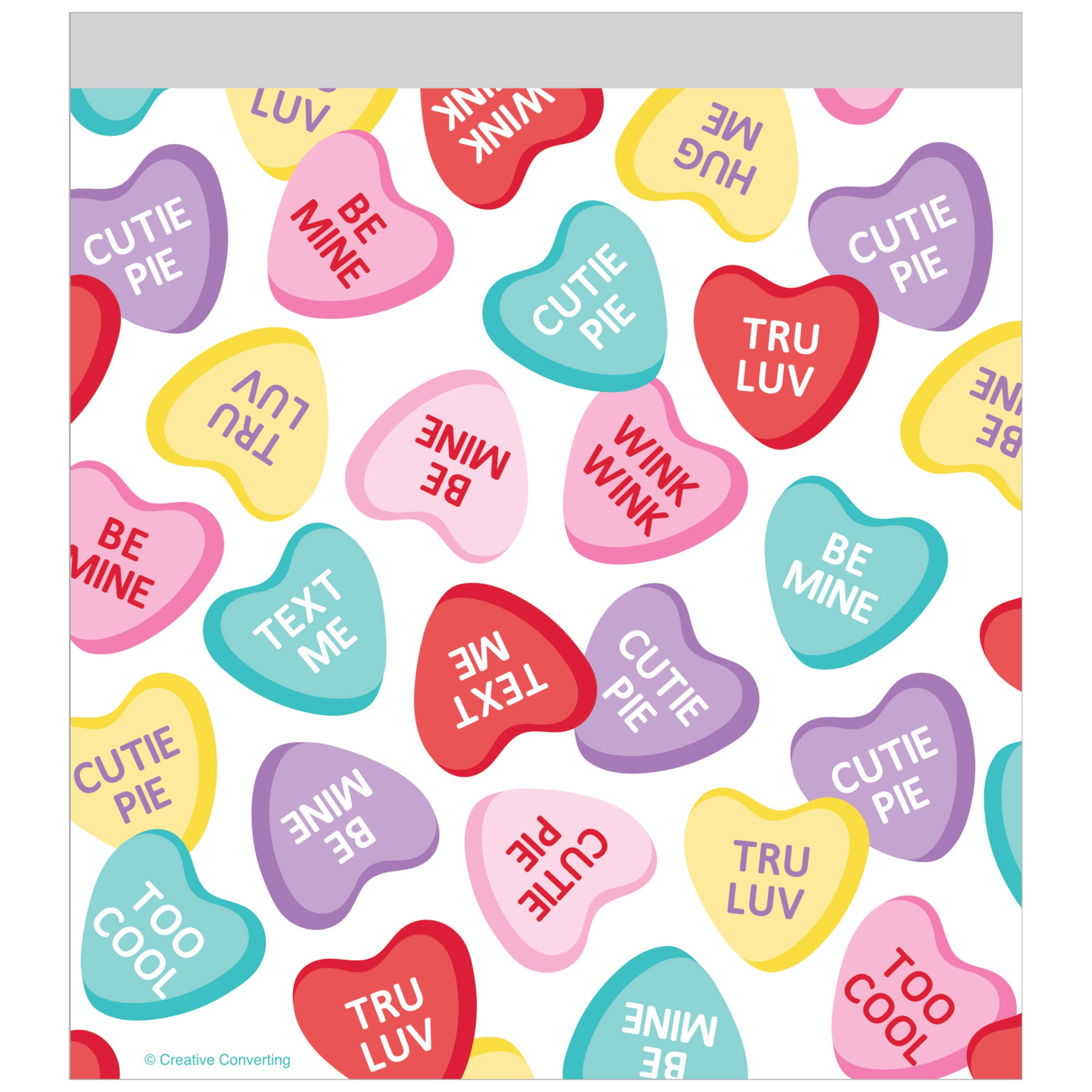 Candy Hearts Valentine's Day Favor Bags with Zipper, 40 Count Walmart