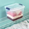 thumbnail image 5 of Sterilite 27 Quart Medium Latching Storage Bin, Clear Plastic Stoarge Conatiner with Latch Lid, Blue, 5 of 9