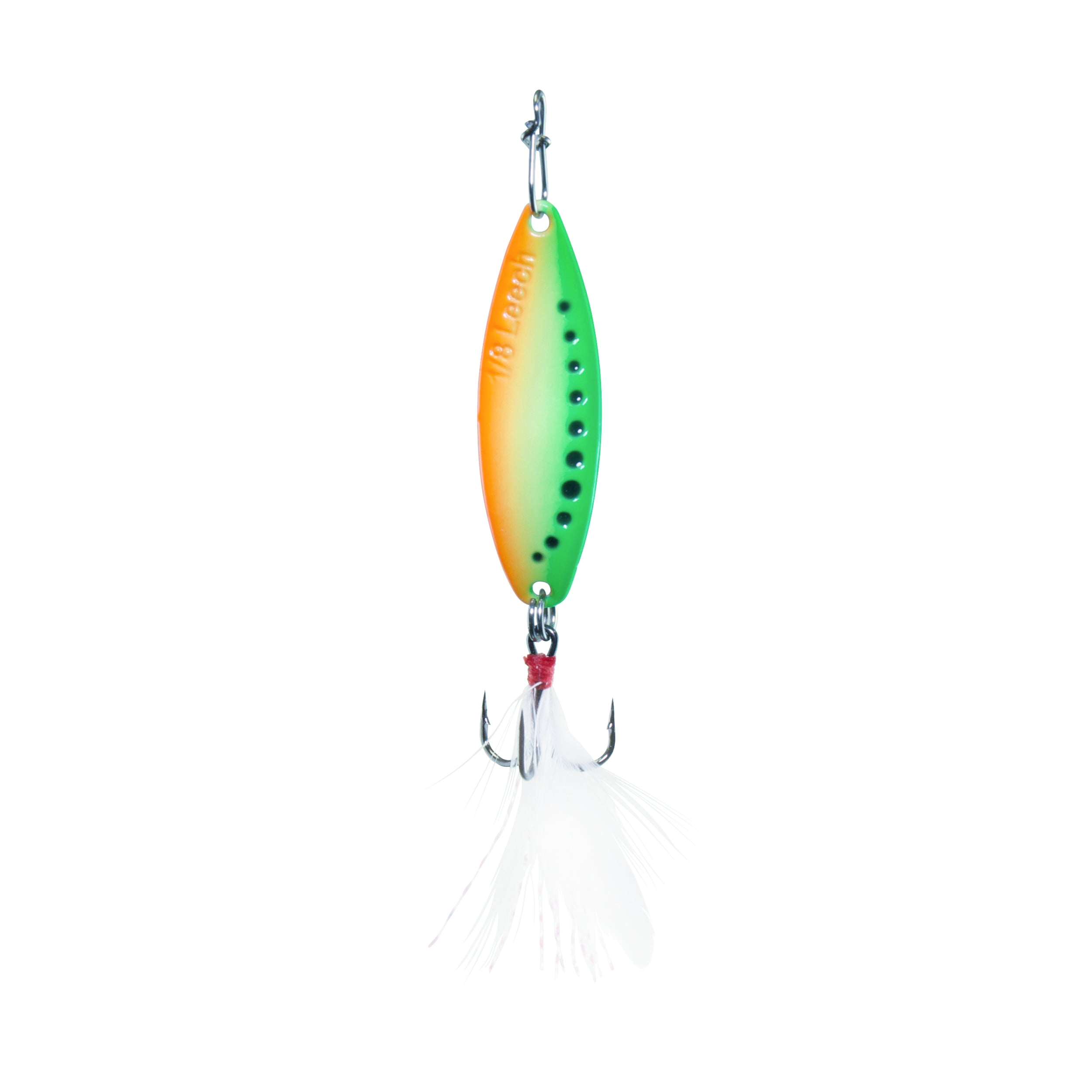 Clam Leech Flutter Spoon Size 8 10 or 12 Ice Fishing Jig Choose Glow UV Color 