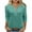 085-Green, variant on Ounisa Women's V Neck 3/4 Sleeve Tops Casual T Shirts Loose Fit Button Tunic Blouse