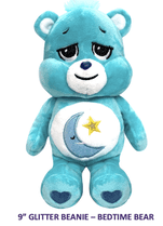 NEW 2023 Care Bears 9" Plush - Bedtime Bear with Glitter Belly Badge - Soft Huggable Material!