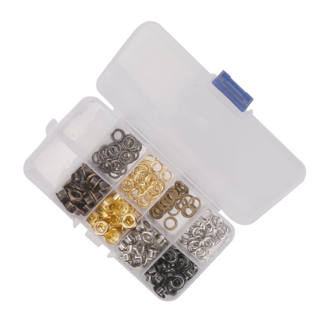 Kit de Ojales con Ojales, Construcción Robusta Decoraciones de Bricolaje Kit de Ojales de Metal Hierro Cobre 5 Mm con Caja de Almacenamiento para Ropa de Bricolaje para Pantalones para
