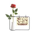 thumbnail image 1 of Egypt Pharaoh Black Cat Pattern Artificial Rose Flower Hanging Vases Decoration Bottle, 1 of 3