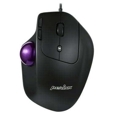 Perixx Perimice-520 Wired USB Ergonomic Programmable Trackball Computer Mouse - Black