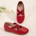 thumbnail image 3 of Dakaela Ballerines pour Filles de 4 à 12 Ans, Chaussures Mary Jane de Robe, Ballerines Scintillantes, Chaussures de Princesse pour Mariage avec Bride Croisée Élastique, Rouge, 3 of 6