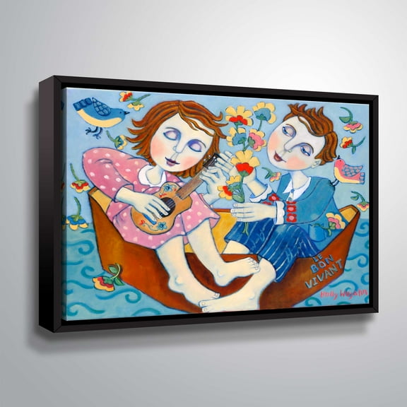 ArtWall Music and Meditatio on The Mediterraneam, Gallery Wrapped Floater-framed Canvas by Holly Wojahn