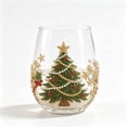 thumbnail image 2 of Christmas Stemless Wine Glasses, Sparkling Rhinestone Beaded Holiday Tumbler Cups, Xmas Decor Glassware Gift Set for Christmas Parties and Home, 15oz, 2 of 6