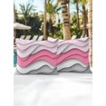 thumbnail image 6 of Outdoor Pillows Waterproof, Pink Grey Ombre Bedding Throw Pillows with Insert for Couch Sofa Bed, Modern Abstract Moire Art Geometric 16x16 Inch Pillowcases Decorative Camping Patio Pillow Set of 2, 6 of 8