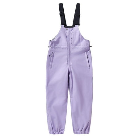 Auroural Kids Ski Pants Boys Ski Pants Unisex Children Casual Faddish Solid Patchwork Zipper Multiple Pockets Trousers Ski Pants