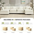 thumbnail image 6 of Domicare Modern 4 Seater Sectional Sofa with 2 Ottomans, Sofas for Living Room, Living Room Furniture，Beige, 6 of 9