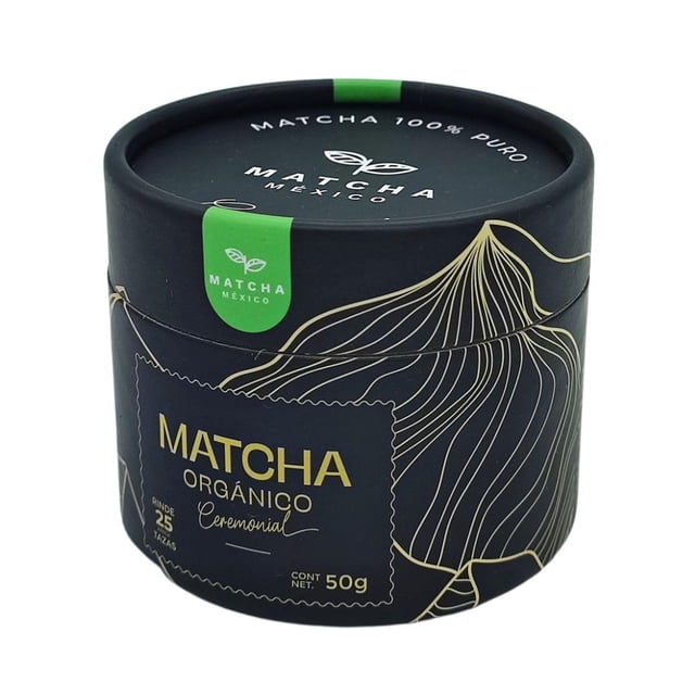 Matcha México Té Matcha Orgánico Ceremonial, Grado Ceremonial, 100% Puro, 50g, 25 Tazas