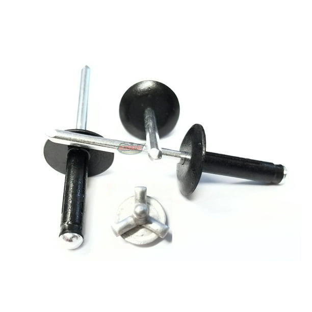 Black Exploding Pop Rivets 3/16" TriFold Medium Aluminum Head Steel