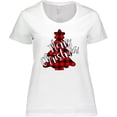 thumbnail image 3 of Inktastic Red Buffalo Plaid Christmas Tree Women's Plus Size T-Shirt, 3 of 5