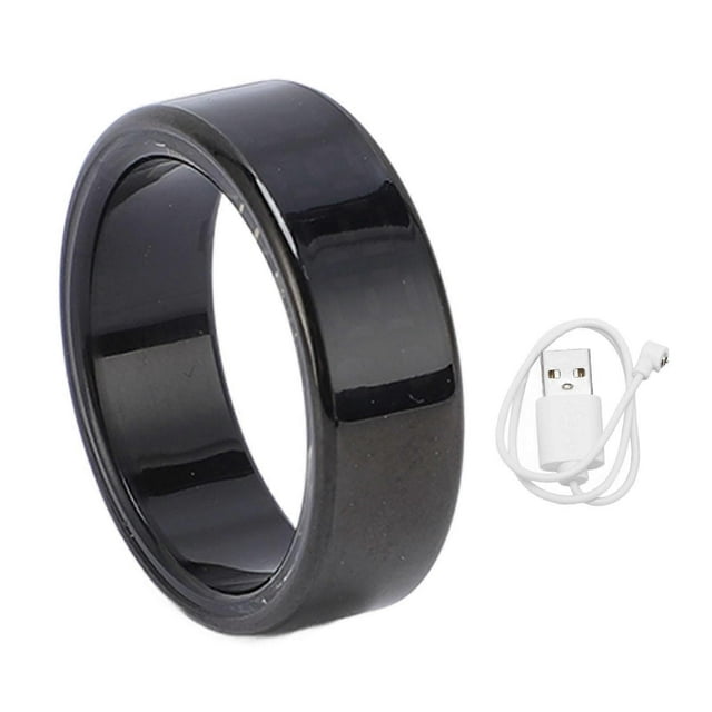 Smart Ring with APP Display Screen Multiple Sports Modes IP68 Water Resistant Stainless Steel 18mAh Smart Fitness Ring for Cycling Running Black 11