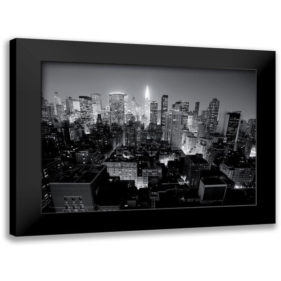 Setboun, Michel 14x11 Black Modern Framed Museum Art Print Titled - Chrysler Building Manhattan Night