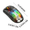 thumbnail image 4 of Rbaofujie Souris de Jeu Sans Fil avec Design Transparent Complet, Double Mode 2.4G/Bluetooth/souris Filaire, Rétroéclairé RGB 3D, Souris Ergonomique Silencieuse avec 7 Boutons, Souris Rechargeable, 4 of 5