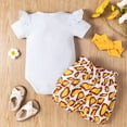 thumbnail image 5 of PatPat Baby Girl Clothes 3Pcs Outfit Set Giraffe Print Romper Shorts Headband Gift for 12-18 Months, 5 of 8