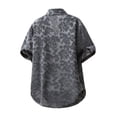 thumbnail image 4 of Fnnxeal Men Button Down Shirt Short Sleeve Summer Casual Collared Beach Hawaiian Dark Gray Shirts for Men Size XL, 4 of 4