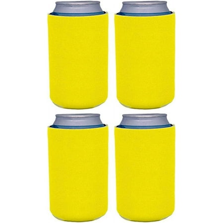 

Blank Neoprene Collapsible Can Coolie (4 Pack Yellow)