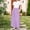 Purple, variant on YHAJDS Little Girl Short Sleeve Dress Color Print Pocket Pleated Long Maxi