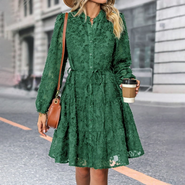 Women's Spring Fashion Long Sleeved Border Women's Dress Women