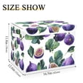 thumbnail image 3 of Foldable Fabric Storage Bin With Handle Collapsible Basket Box Storage With Lid Organizer Figs with Leaves, 3 of 7