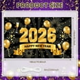 thumbnail image 2 of Gold Theme 2026 New Year Banner Golden Balloons Happy New Year Display Firework Design Star Patterns 2026 Celebration Background for New Year Party 2026 Celebration Indoor Decoration, 2 of 9