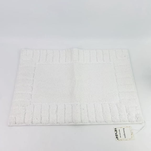 Romorgniz Fabric bath mats,Absorbent Cotton Hotel Spa Shower/Bathtub Mats 16"x24" | 1 Pack | White