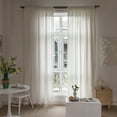 thumbnail image 2 of JOOJA 2 Panels Embroidery Boho Linen Window Curtains for Living Room,White 55" W x 84" L, 2 of 6
