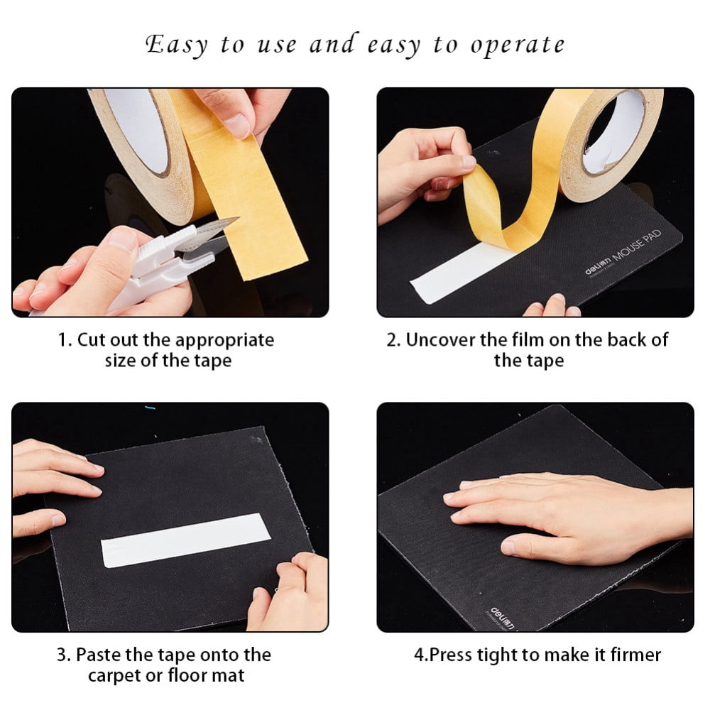 DIY Kit with Double-sided Non-slip Adhesive Tape and Stainless Steel U Shaped Mixed Color Tape: 30mm 25m/roll 2rolls/set