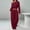 Two piece set-Wine, variant on Homenesgenics 2-Piece Lounge Set Women Fashion Winter Solid Color Leisure Comfortable one-line Collar Loose Tight Waist Pull Rope Pocket Long Sleeve Loose Trousers Suit Beige XL