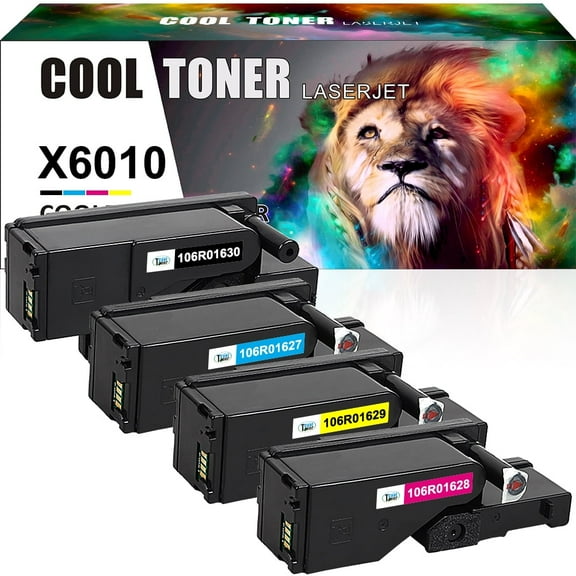 Cool Toner Compatible Toner Replacement for Xerox 106R01630 for Phaser 6000 6010 V/N Workcentre 6015 Printer (Black,Cyan,Magenta,Yellow, 4-Pack)