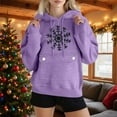 thumbnail image 2 of SwiftWear Women's Snowflake Print Oversized Hoodie Winter Christmas Themed Casual Pullover Hooded Sweatshirt with Front Pocket, Soft Lounge Wear for Holiday Season Purple, 2 of 3