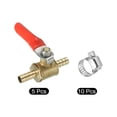 thumbnail image 3 of REGALWOVEN Ball Valve Brass Shut-off Valve Switch Hose Barb Pipe Tube Fitting Red 1/4", 3 of 5