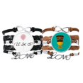 thumbnail image 1 of Ancient Egypt Pharaoh Pattern Bracelet Hand Strap Leather Rope Balloon Love Wristband Double Set, 1 of 2