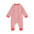 thumbnail image 4 of Zhuashum Baby Family Christmas Pajamas Matching Sets Xmas Family Outfit Pajamas Round Neck Stripe Print Home Clothes Long Sleeve Romper Comfortable Nightwear Xmas Gift, 4 of 7