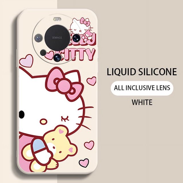 2024 Hello Kitty Cute Cat Phone Case For Huawei Mate 40 30 30E 20 10 Pro Plus Lite Liquid Silicon Shell Full Protection Fundas Liuxinyi