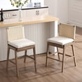 thumbnail image 3 of Guyou Woven Counter Height Bar Stools Set of 4, 29" Natural Wood Bar stools with Seagrass Back for Kitchen Island, Farmhouse & Coastal,  Begie, 3 of 11