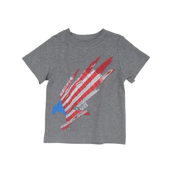 Kidsy Boys Five Virtues Graphic Printed Peruvian Cotton T-shirt – Short Sleeve, Crewneck – Heather Grey, 6