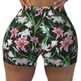 thumbnail image 2 of Fotbe Lilies Flowers Shorts Sin Costuras – Shorts Deportivos de Cintura Alta para Mujer, Elásticos para Gimnasio, Yoga, Running o Ciclismo-X-Large, 2 of 8