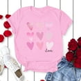 thumbnail image 1 of WILLBEST T-Shirts Femmes Mode Décontractée Haut Chemise Manches Courtes Imprimé T-Shirt Col Rond Amour Ample Doux Blouse, 1 of 4